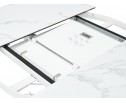 Стол TRENTO 120 HIGH GLOSS STATUARIO Белый мрамор глянцевый, керамика/ белый каркас, ®DISAUR в Кургане