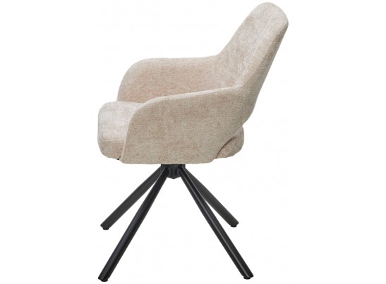 Стул НУРИ (NURI) 180 град. поворот. цвет 3018-10 бежевый, шенилл/ черный каркас, ®DISAUR в Кургане