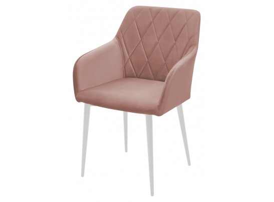 Стул BRANDY-X РОЗОВЫЙ #15, велюр/ белый каркас в Кургане
