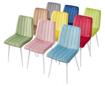 Стул DUBLIN G062-40 серый, велюр / белый каркас 