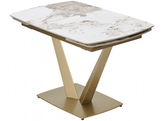 Стол ALATRI 120 GLOSS LUXURY PANDORA SOLID CERAMIC / шампань, ®DISAUR в Кургане