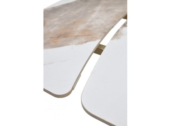 Стол ALATRI 120 GLOSS LUXURY PANDORA SOLID CERAMIC / шампань, ®DISAUR в Кургане
