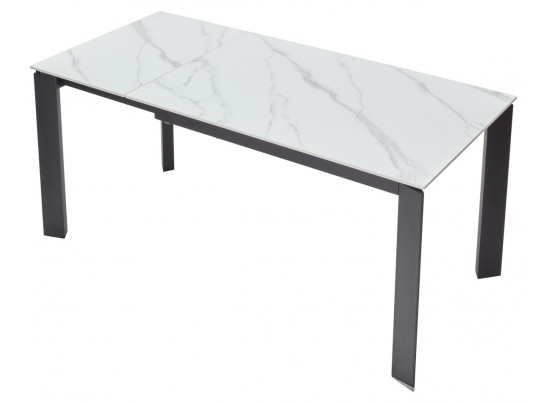 Стол CORNER 120 MATT WHITE MARBLE SOLID CERAMIC / BLACK, ®DISAUR в Кургане