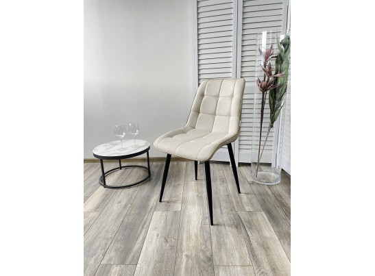Стул CHIC VF-01/ VF-02 светло-бежевый/ бежевый, ткань/ черный каркас в Кургане