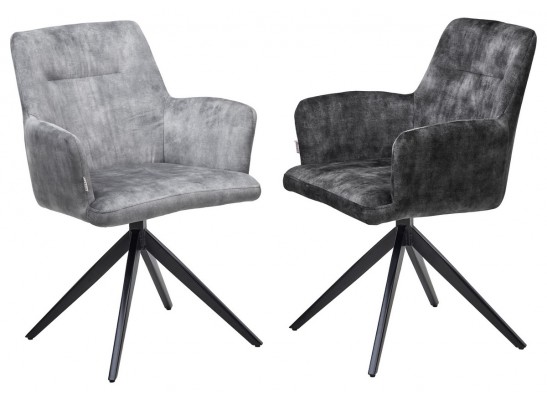 Стул DANTE 360 град. поворот. VT5001-7 античный светло-серый, велюр без "пальчиковый"/черный, DISAUR в Кургане
