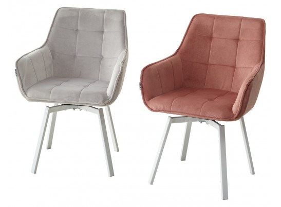 Стул MAVERICK 360 град. поворот. BLUVEL-03 LIGHT GREY, велюр/ белый каркас, в Кургане