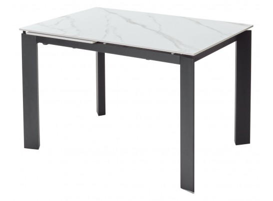 Стол CORNER 120 MATT WHITE MARBLE SOLID CERAMIC / BLACK, ®DISAUR в Кургане