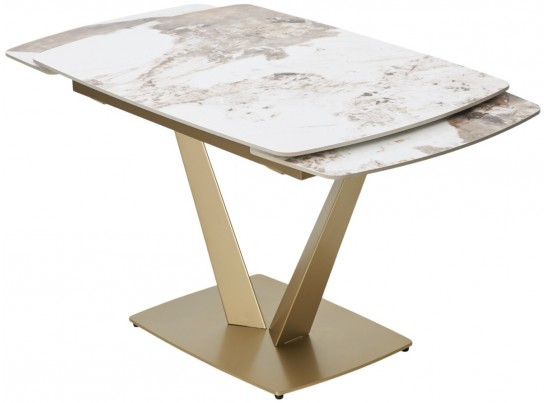 Стол ALATRI 120 GLOSS LUXURY PANDORA SOLID CERAMIC / шампань, ®DISAUR в Кургане