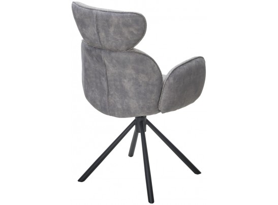 Стул VARDY 360 град.поворот. Brego-07 Серый, ткань/ 7525-180 Серый, велюр/Черный, ®DISAUR