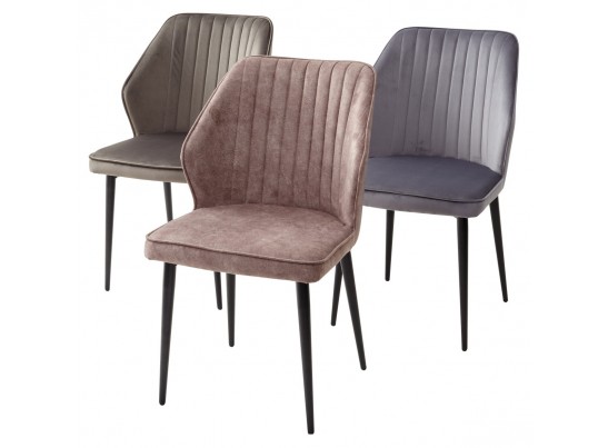 Стул SEATTLE-V СЕРЫЙ #27, велюр / черный каркас в Кургане