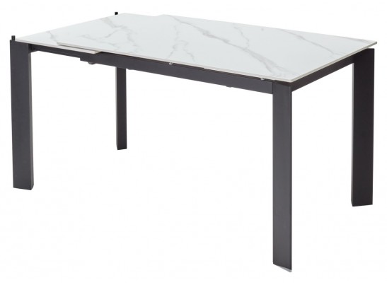 Стол CORNER 120 MATT WHITE MARBLE SOLID CERAMIC / BLACK, ®DISAUR в Кургане