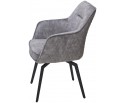 Стул RENLY 180 град. поворот. 7525-180 Серый, велюр / Черный, ®DISAUR