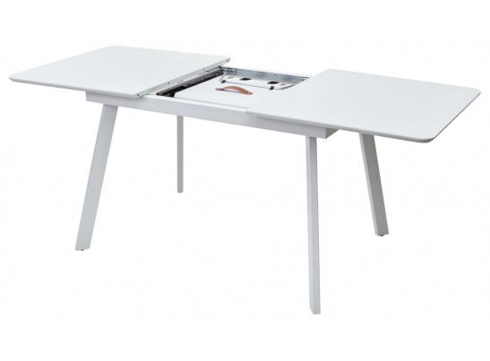Стол АРУБА 140 Белый, стекло / белый каркас в Кургане