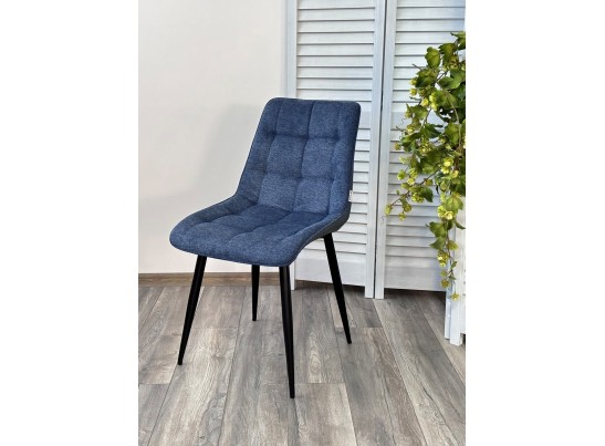 Стул CHIC 1983-86 темно-синий меланж/ RU-03 синяя сталь/ черный каркас в Кургане