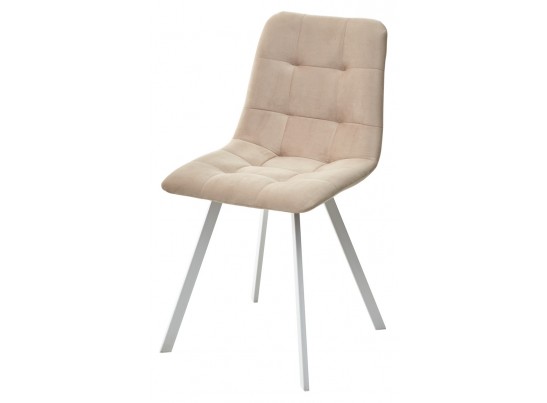 Стул CHILLI-Q SQUARE бежевый #5, велюр / белый каркас, 4 шт./1 к, в Кургане