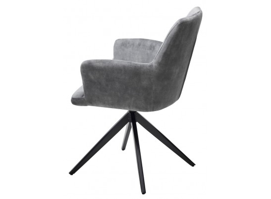 Стул DANTE 360 град. поворот. VT5001-7 античный светло-серый, велюр без "пальчиковый"/черный, DISAUR в Кургане