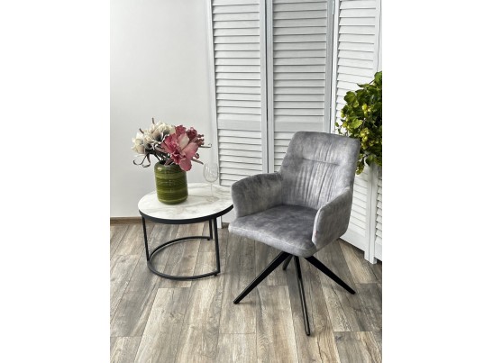 Стул DANTE 360 град. поворот. VT5001-7 античный светло-серый, велюр без "пальчиковый"/черный, DISAUR в Кургане