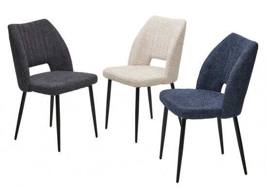 Стул LONDON UF998-13 темно-синий, букле / черный каркас / Товарный знак DISAUR в Кургане