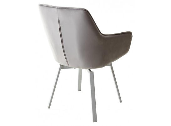 Стул MAVERICK 360 град. поворот. BLUVEL-03 LIGHT GREY, велюр/ белый каркас, в Кургане