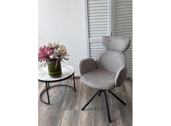 Стул VARDY 360 град.поворот. Brego-07 Серый, ткань/ 7525-180 Серый, велюр/Черный, ®DISAUR