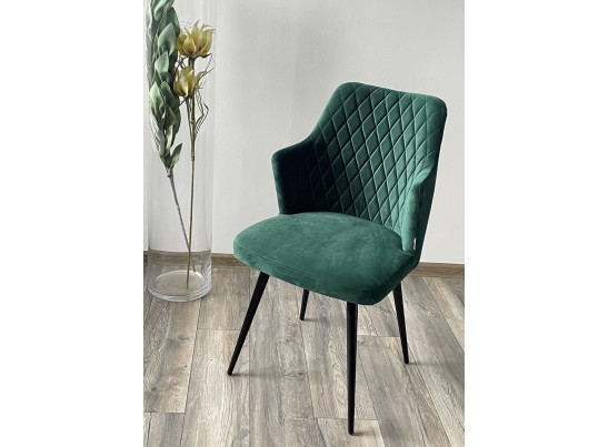 Стул HERMAN 360 град. ЗЕЛЕНЫЙ #19, велюр / черный каркас в Кургане