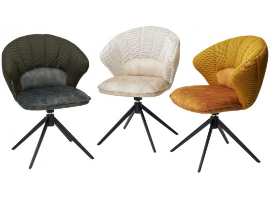 Стул ASTRA 360 град. поворот Белый Sonic 23 ткань / 7525-01 велюр / черный каркас, ®DISAUR