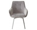 Стул MAVERICK 360 град. поворот. BLUVEL-03 LIGHT GREY, велюр/ белый каркас, в Кургане
