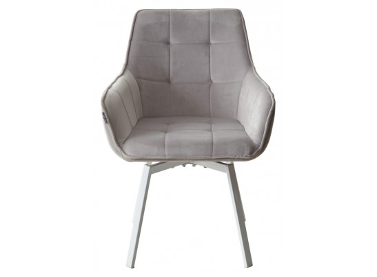 Стул MAVERICK 360 град. поворот. BLUVEL-03 LIGHT GREY, велюр/ белый каркас, в Кургане