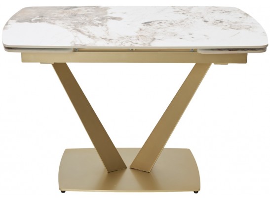 Стол ALATRI 120 GLOSS LUXURY PANDORA SOLID CERAMIC / шампань, ®DISAUR в Кургане