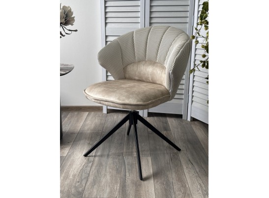 Стул ASTRA 360 град. поворот Белый Sonic 23 ткань / 7525-01 велюр / черный каркас, ®DISAUR