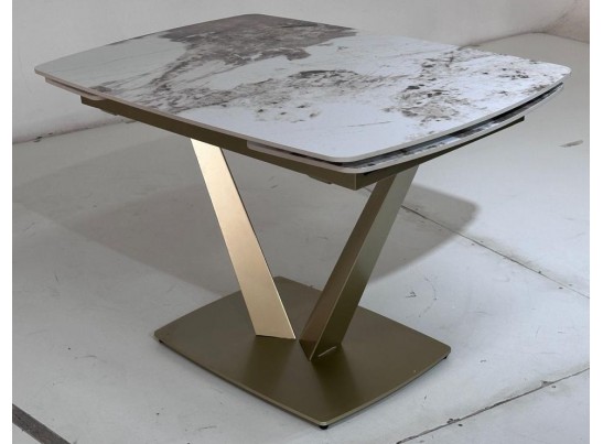 Стол ALATRI 120 GLOSS LUXURY PANDORA SOLID CERAMIC / шампань, ®DISAUR в Кургане