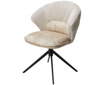 Стул ASTRA 360 град. поворот Белый Sonic 23 ткань / 7525-01 велюр / черный каркас, ®DISAUR