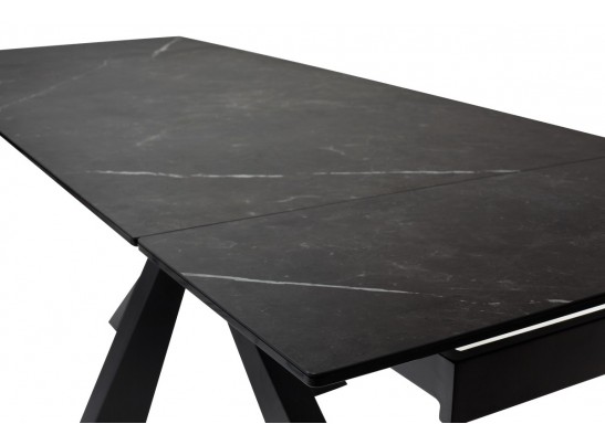 Стол ALEZIO 160 KL-135 Темно-серый мрамор матовый, итальянская керамика/ BLACK в Кургане