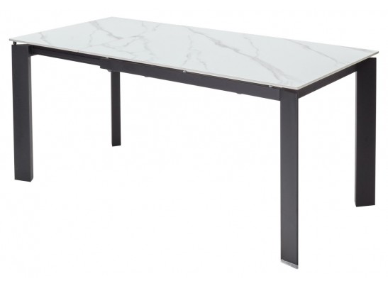 Стол CORNER 120 MATT WHITE MARBLE SOLID CERAMIC / BLACK, ®DISAUR в Кургане