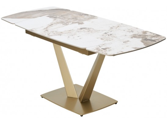 Стол ALATRI 120 GLOSS LUXURY PANDORA SOLID CERAMIC / шампань, ®DISAUR в Кургане