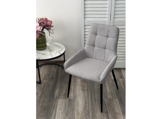 Стул CARACAS Barrel-83 Серый, ткань / черный каркас Товарный знак DISAUR в Кургане