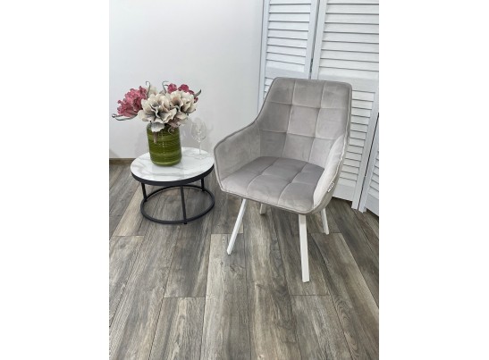Стул MAVERICK 360 град. поворот. BLUVEL-03 LIGHT GREY, велюр/ белый каркас, в Кургане