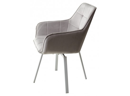 Стул MAVERICK 360 град. поворот. BLUVEL-03 LIGHT GREY, велюр/ белый каркас, в Кургане