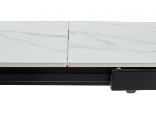 Стол CORNER 120 MATT WHITE MARBLE SOLID CERAMIC / BLACK, ®DISAUR в Кургане