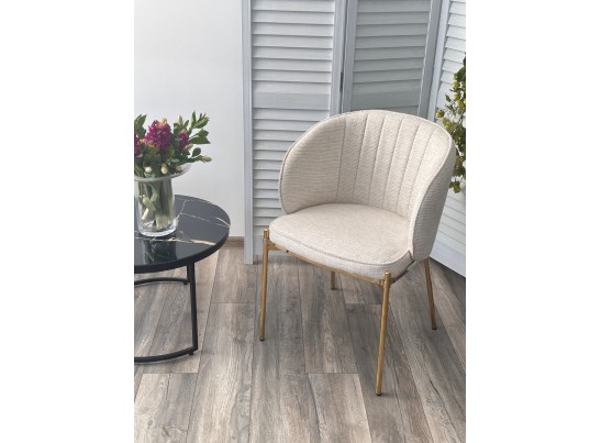 Стул DIANA Modica-40 бежево-белый, ткань / золотой каркас, ®DISAUR в Кургане