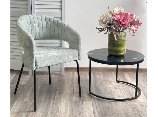 Стул SNUG 3018-04 мятный, шенилл / черный каркас, ®DISAUR в Кургане