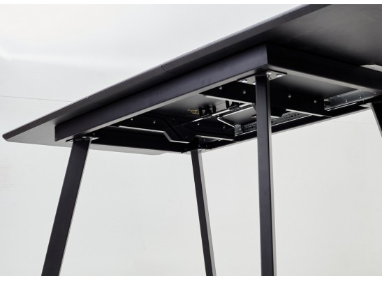 Стол АРУБА 140 Серый мрамор СКОРПИО , стекло / черный каркас в Кургане