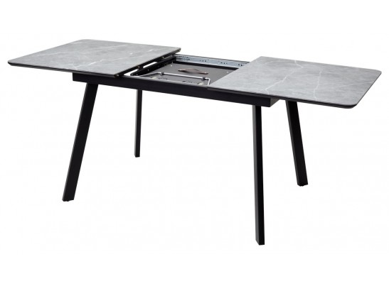 Стол АРУБА 140 Серый мрамор СКОРПИО , стекло / черный каркас в Кургане