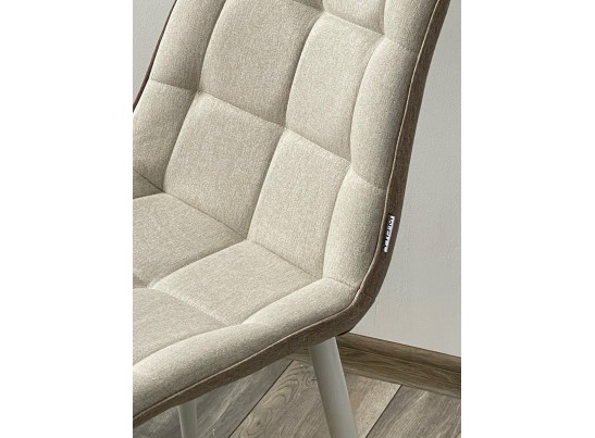 Стул CHIC VF-01/ VF-02 светло-бежевый/ бежевый, ткань/ белый каркас в Кургане