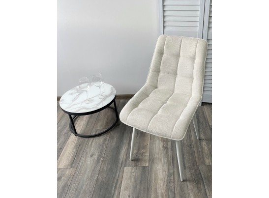 Стул CHIC WZ2042-01 молочный фактурный велюр/ белый каркас в Кургане