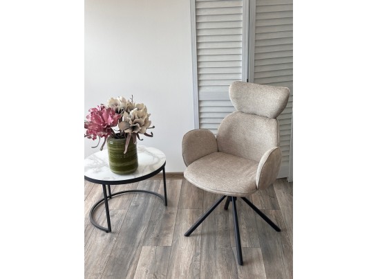 Стул VARDY 360 град.поворот. Brego-31 Бежевый, ткань/ 7525-01 Бежевый, велюр/Черный, ®DISAUR