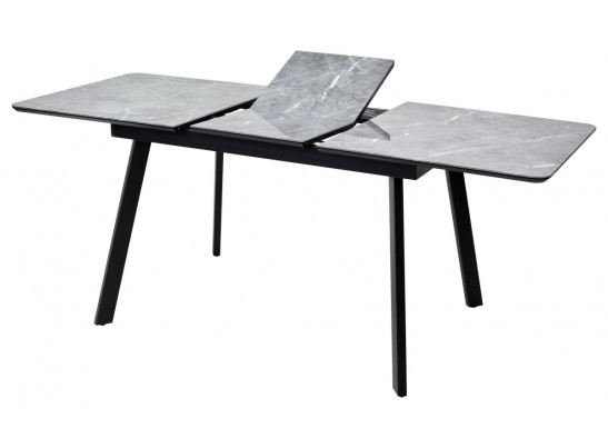 Стол АРУБА 140 Серый мрамор СКОРПИО , стекло / черный каркас в Кургане