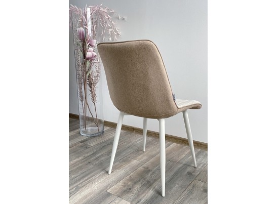 Стул CHIC VF-01/ VF-02 светло-бежевый/ бежевый, ткань/ белый каркас в Кургане