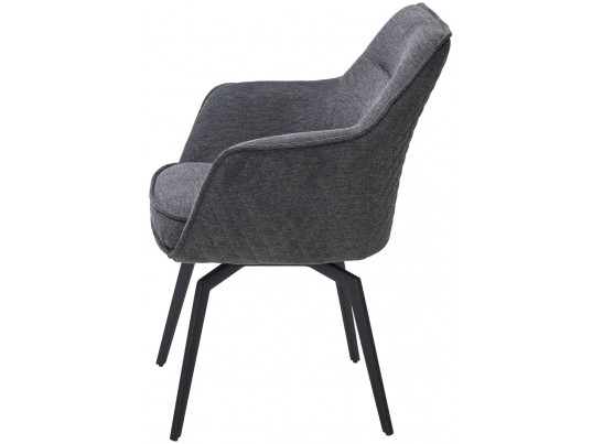 Стул RENLY 180 град. поворот. Brego-16 Темно-серый, ткань / Черный, ®DISAUR