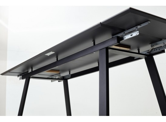 Стол Франк 200 Белый мрамор, керамика / черный каркас в Кургане